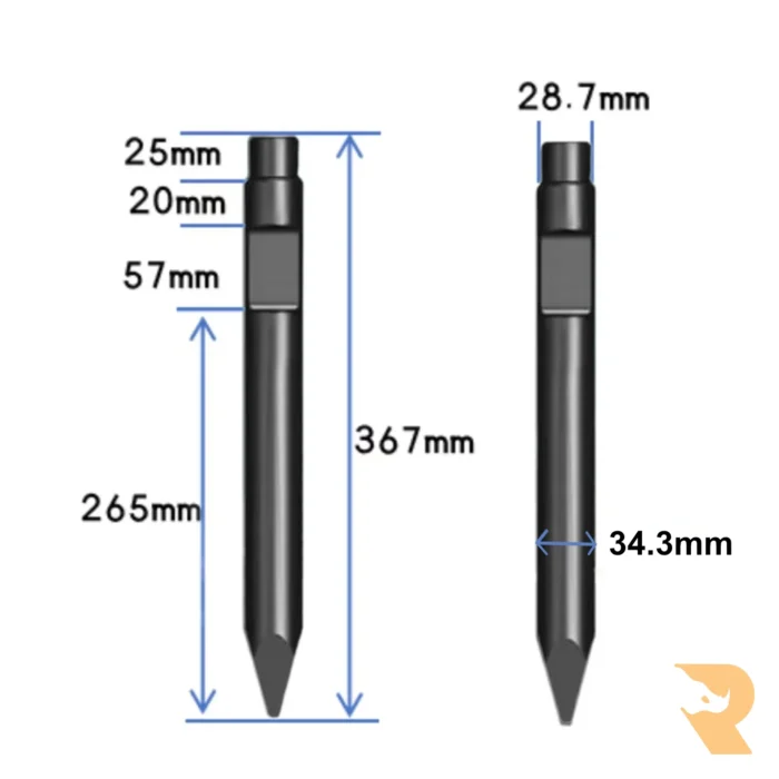 Mini Digger Conical Breaker Breaker Chisels (34/40mm) - Image 5