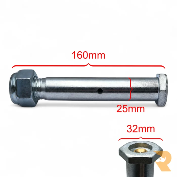 Mini Digger Bucket Pins 25mm Greasable Hex Head (Set of 2/4)