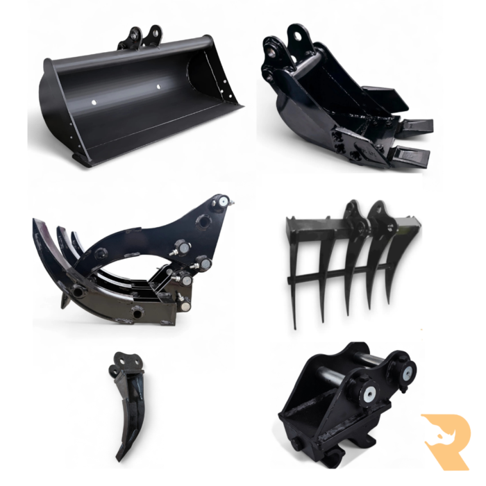 Mini Excavator Attachments Set 25mm Pins