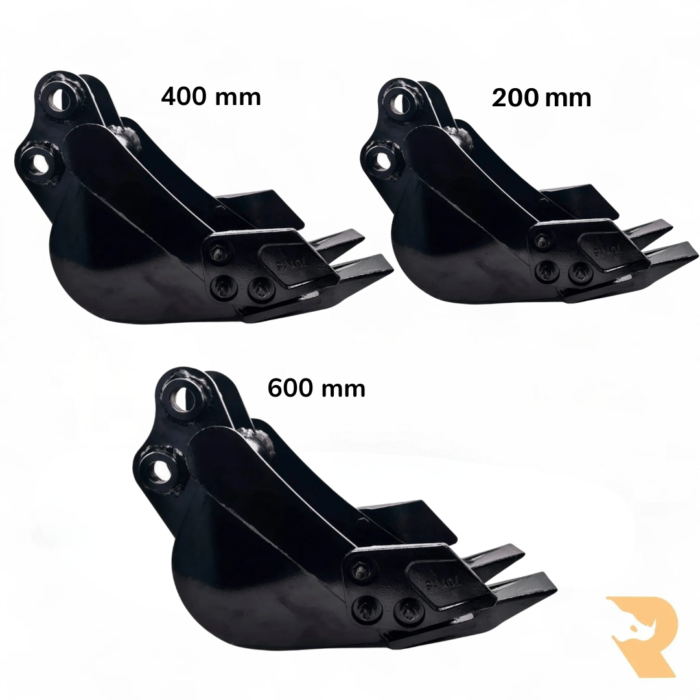 200mm/400mm/600mm Mini Excavator Bucket Set 30 mm Pins - Image 2